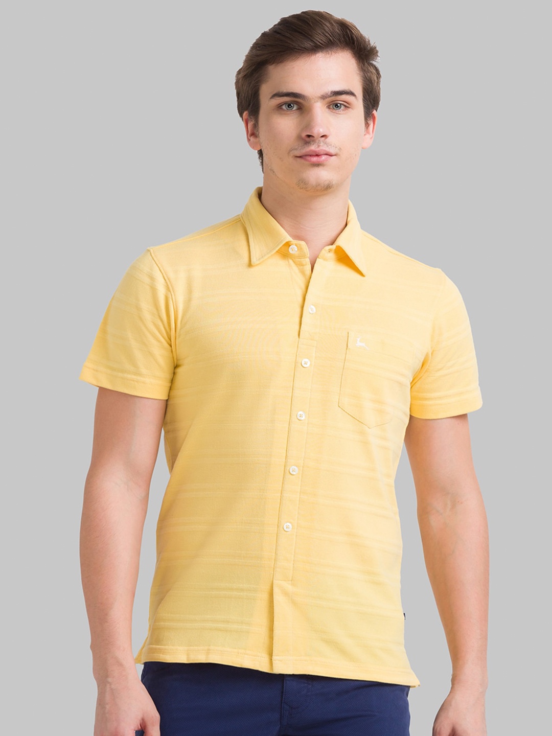 

Parx Men striped Polo Collar Cotton T-shirt, Yellow