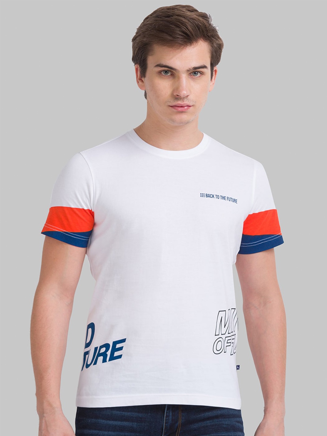 

Parx Typography Printed Cotton T-shirt, White