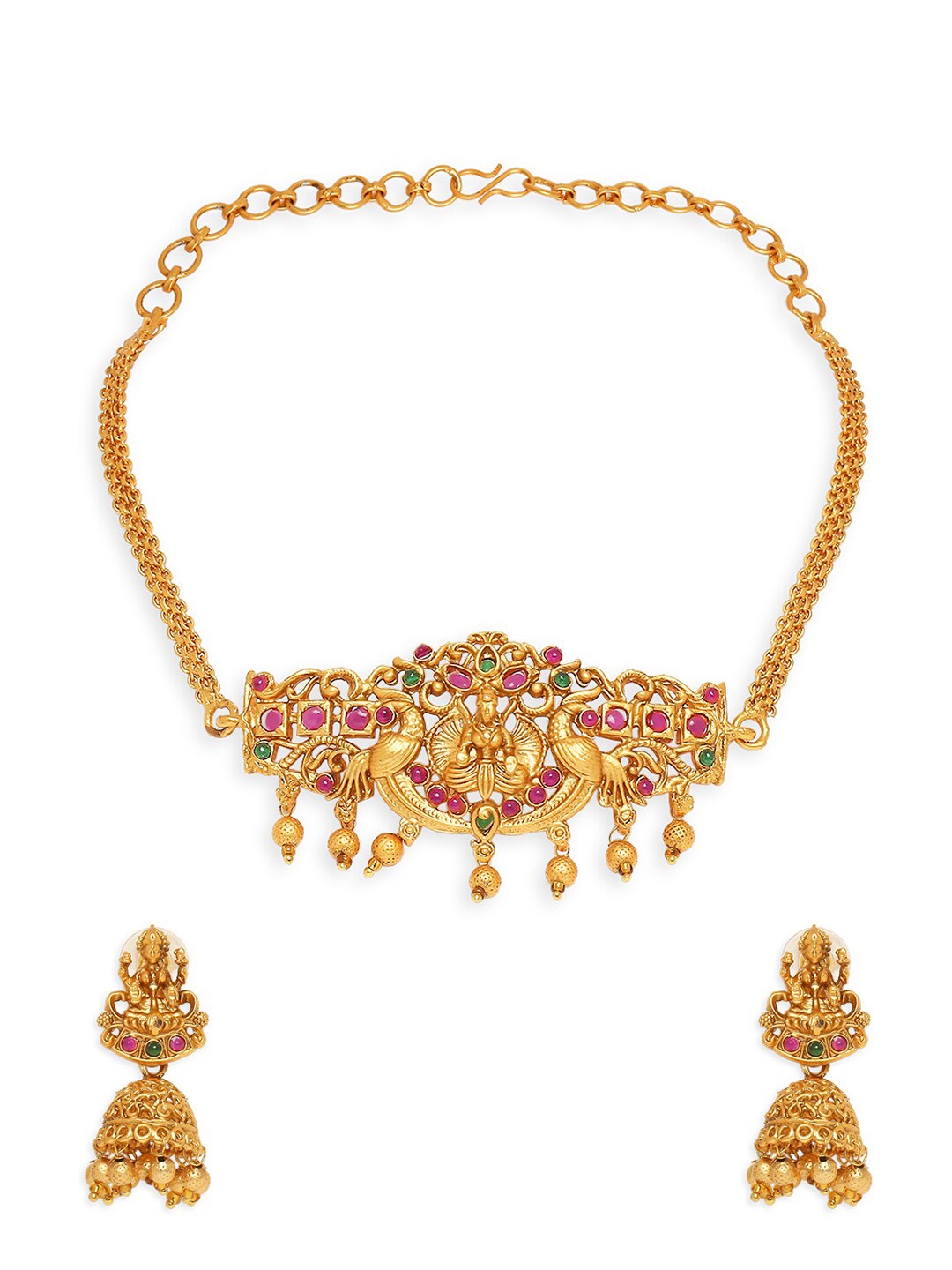 

OOMPH Stone-Studded & Beaded Jewellery Set, Green