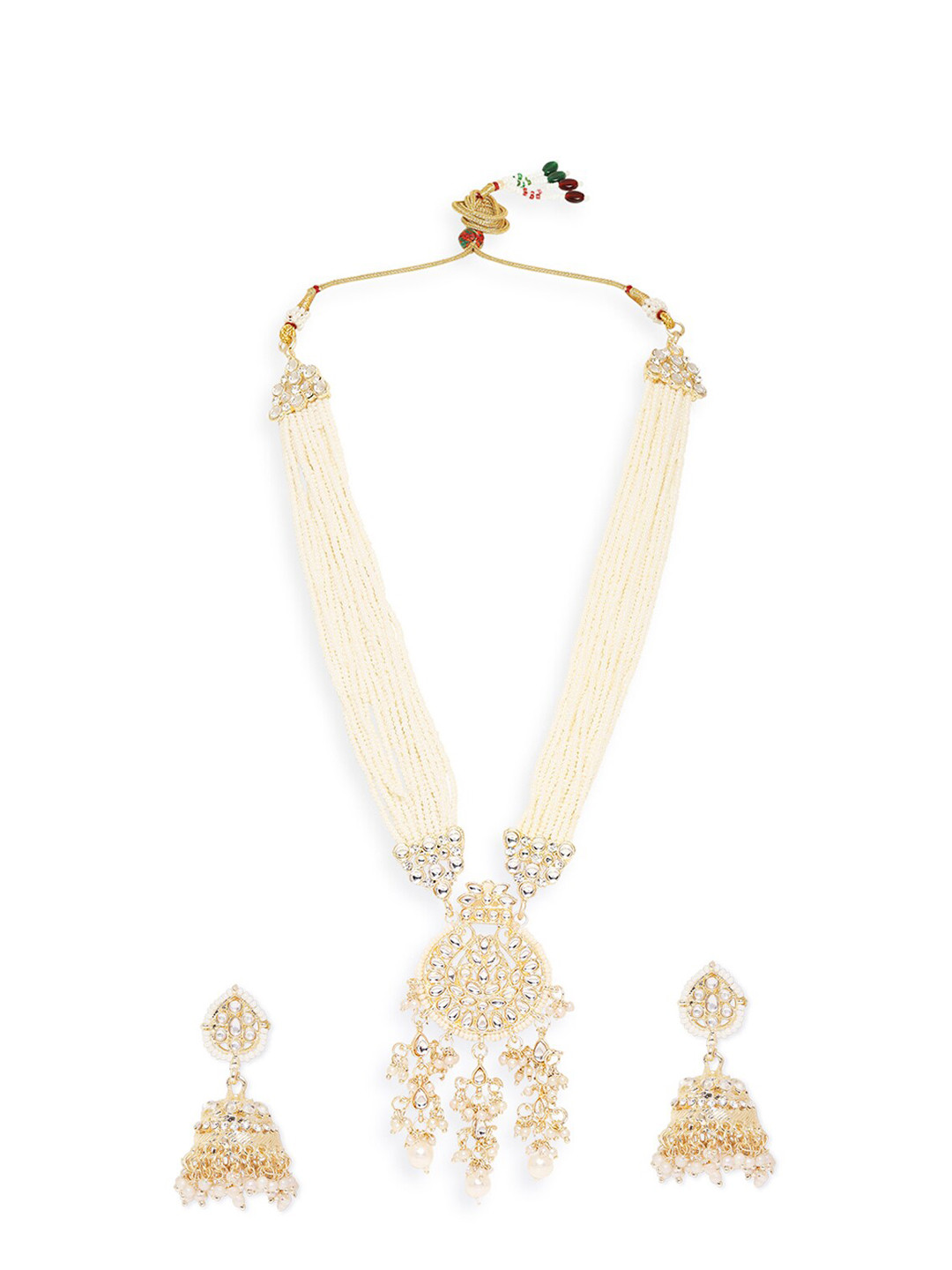 

OOMPH Kundan Studded & Pearls Beaded Jadau Jewellery Set, White