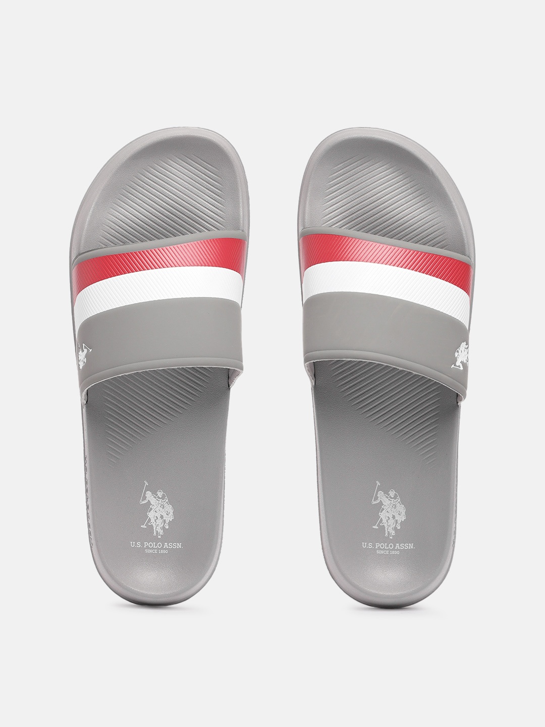 

U.S. Polo Assn. Men Colourblocked Sliders, Grey