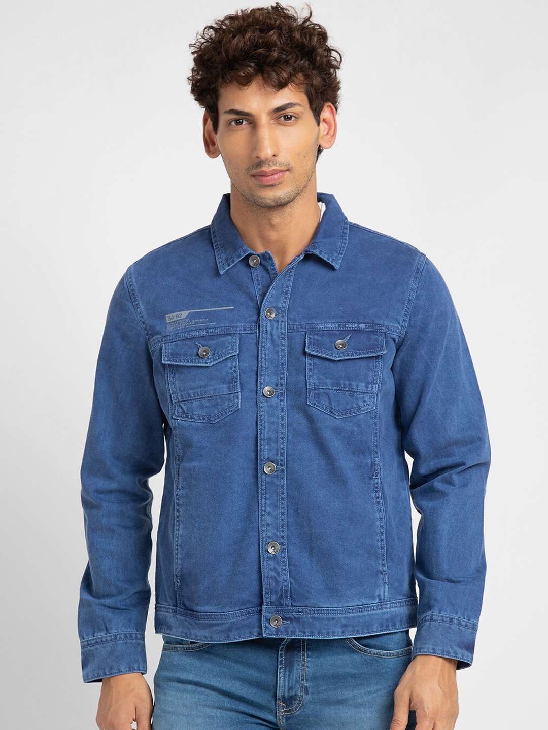 

SPYKAR Men Slim Fit Denim Jacket, Blue