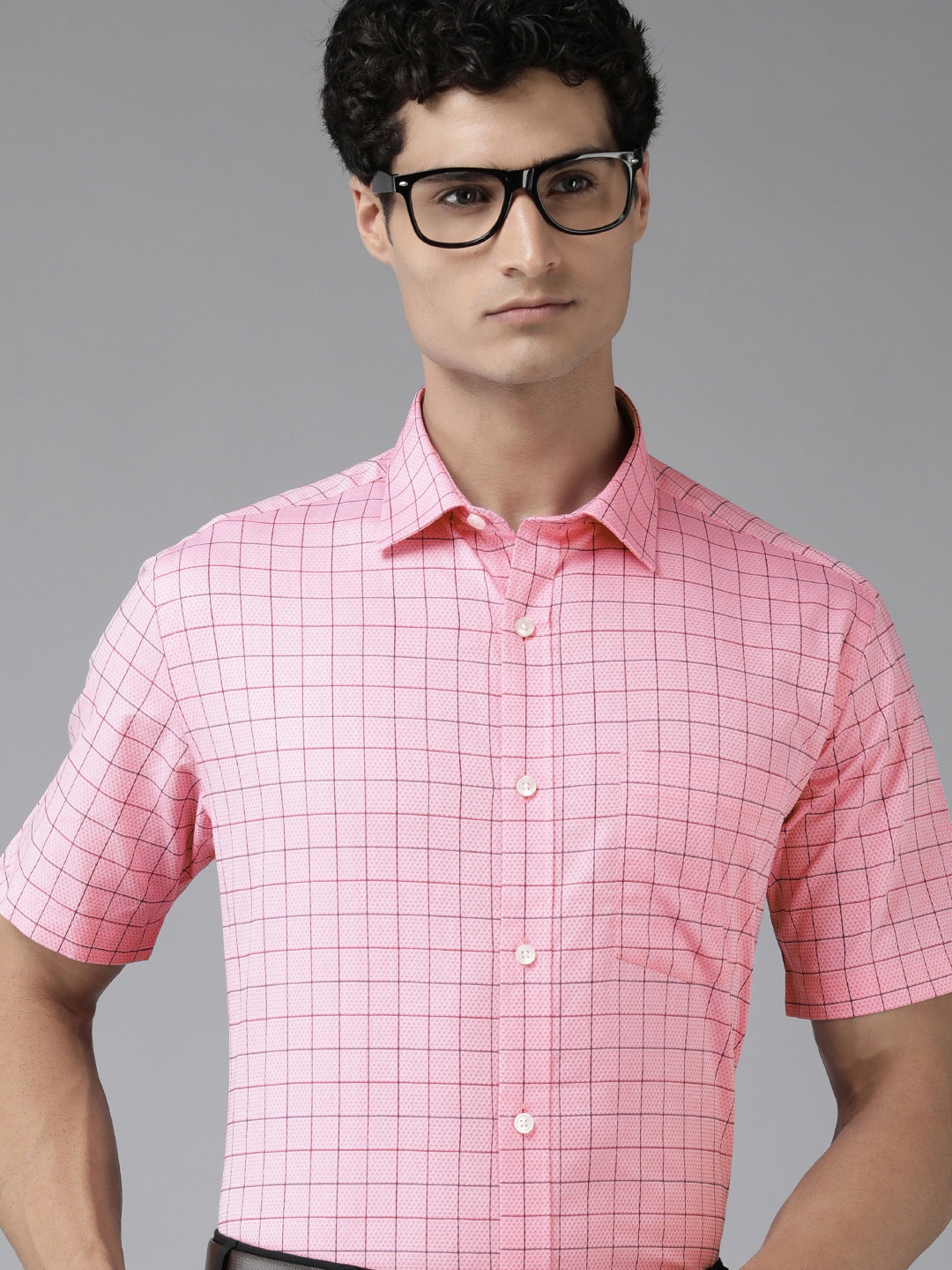 

Park Avenue Checked Formal Shirt, Pink