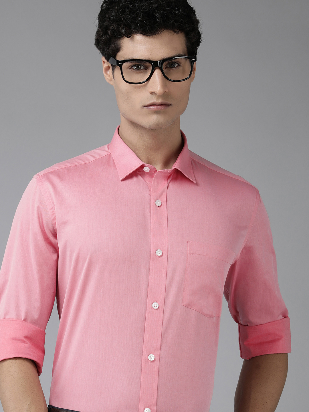 

Park Avenue Men Pure Cotton Cutaway Collar Formal Shirt, Pink