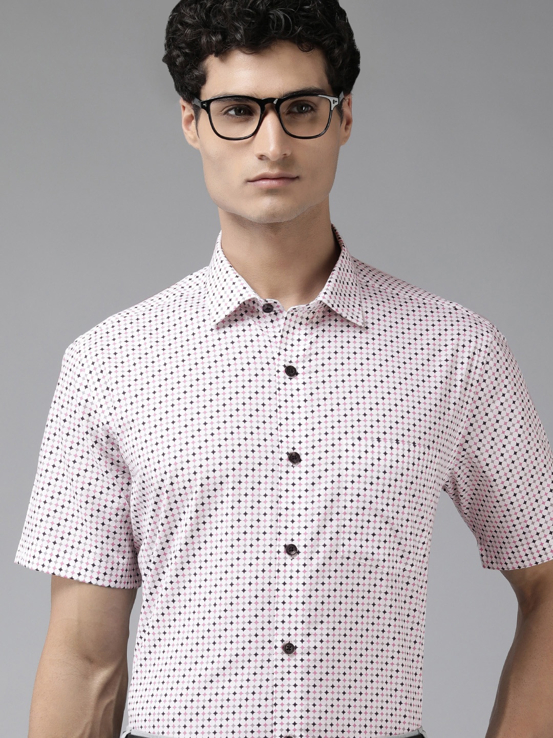 

Park Avenue Printed Formal Shirt, White