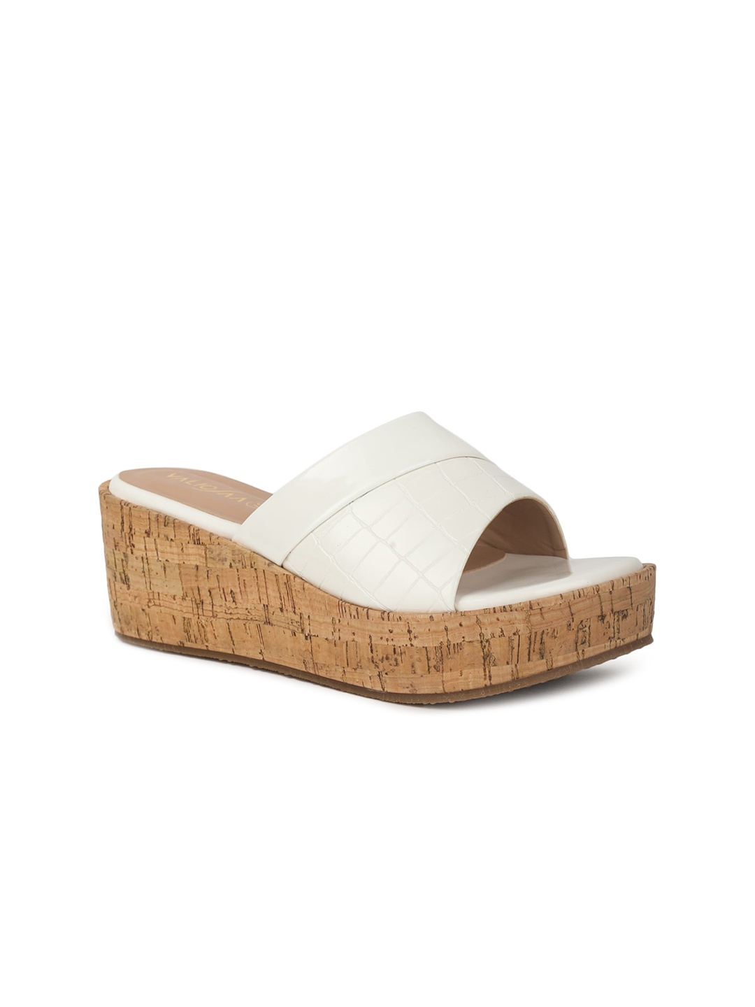

VALIOSAA Slip On Flatform Heels, White