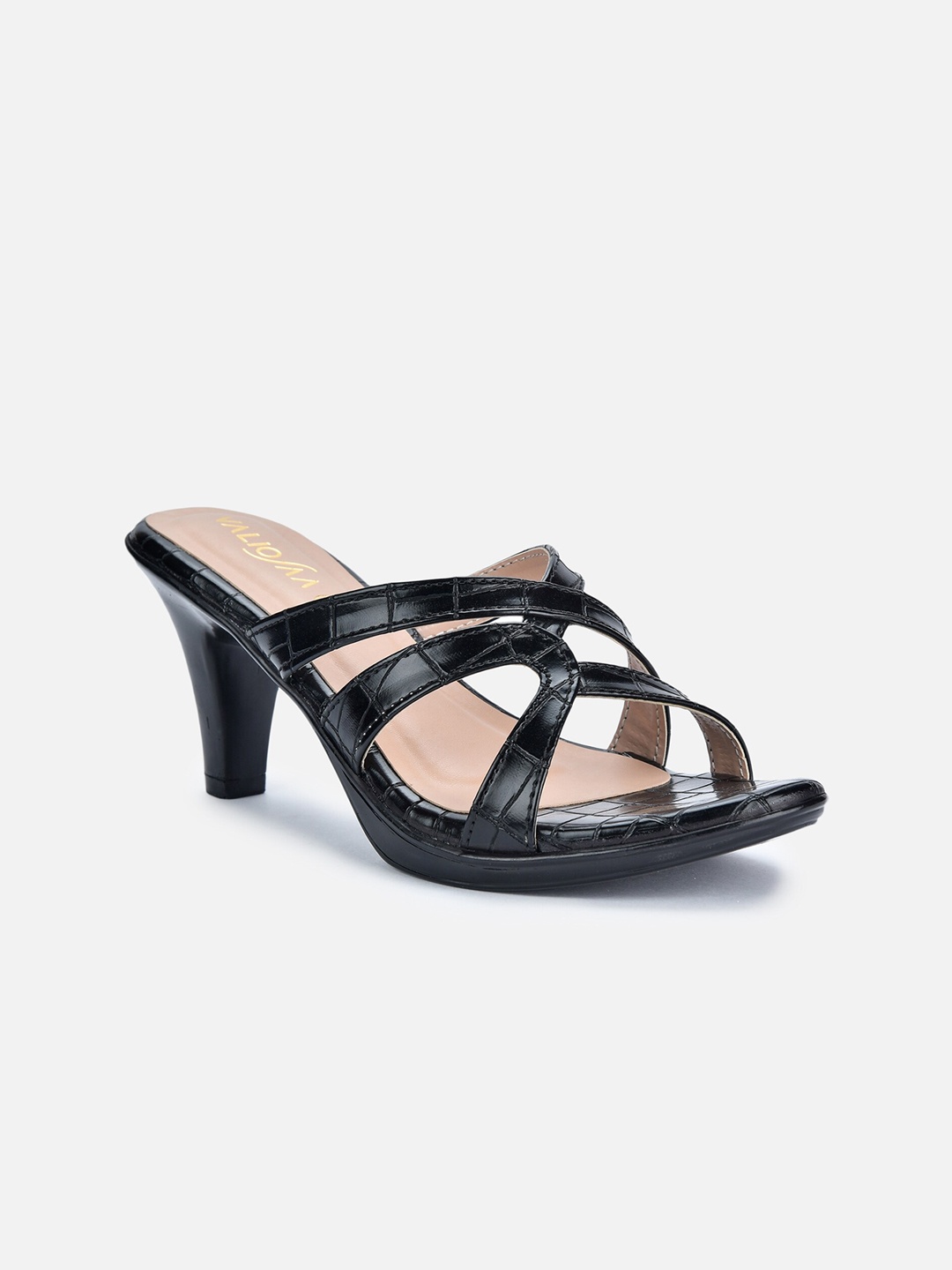 

VALIOSAA Solid Block Heels, Black