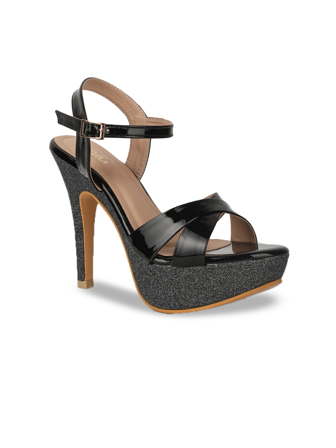 

VALIOSAA Embellished Platform Heels, Black