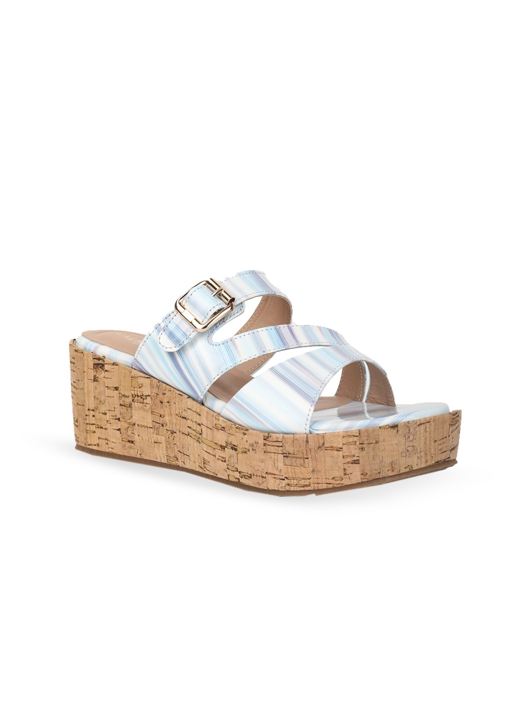 

VALIOSAA Wedge Heels with Buckles, Blue