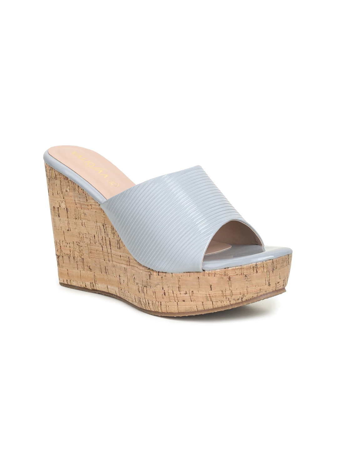 

VALIOSAA Open Back Wedge Heels, Grey