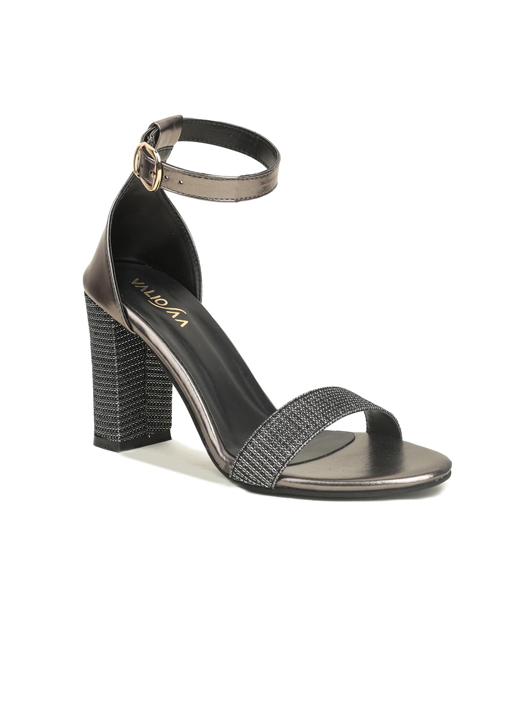 

VALIOSAA Embellished Party Block Heels, Metallic