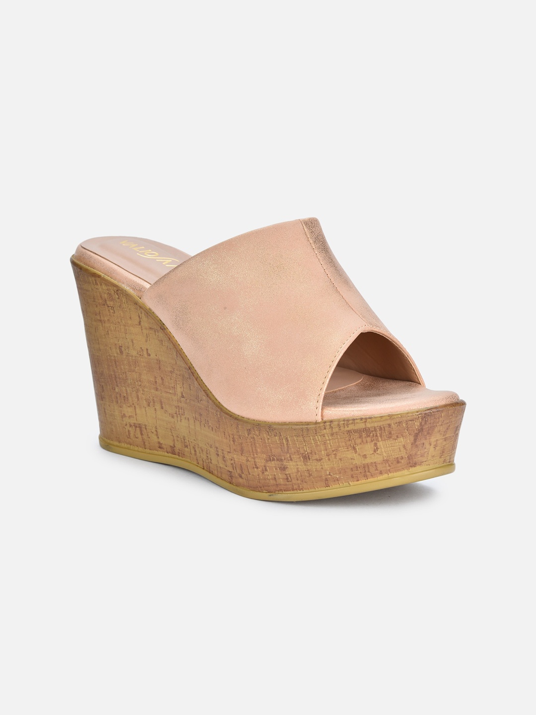 

VALIOSAA Peep Toes Wedge Heels, Peach