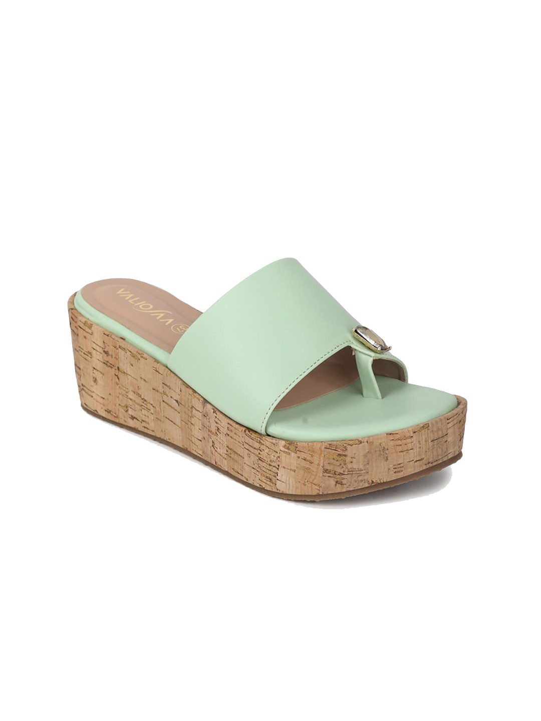 

VALIOSAA Solid Wedge Heels, Green