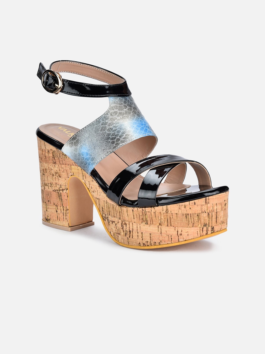

VALIOSAA Block Sandals With Buckles, Black