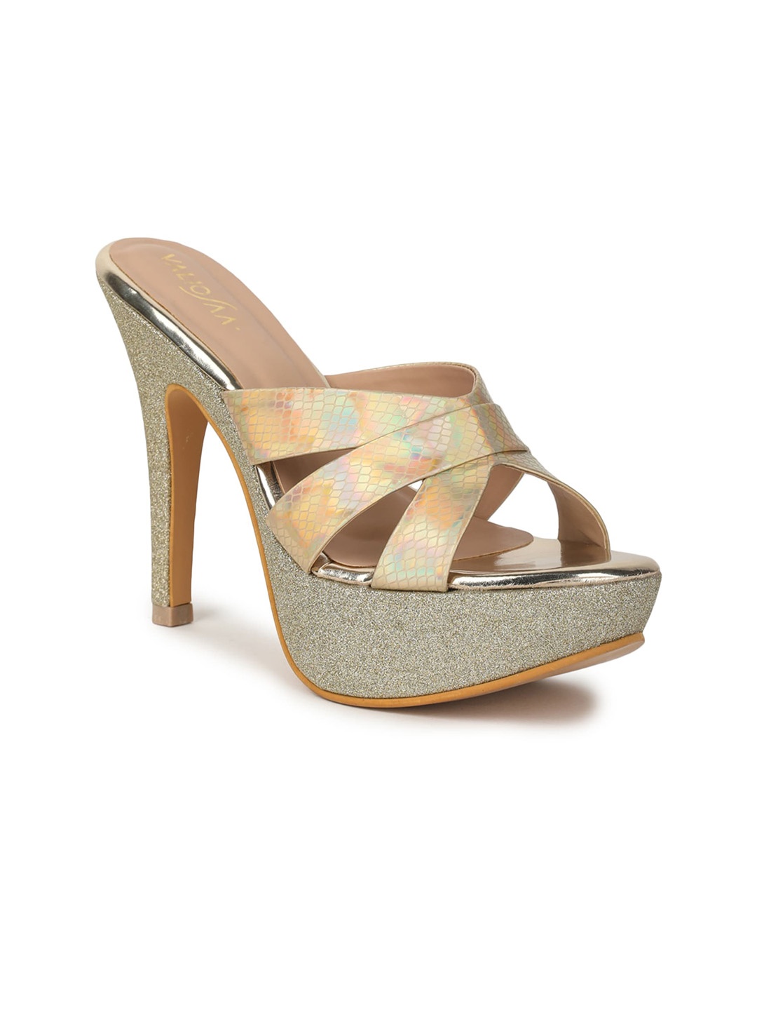 

VALIOSAA Party Platform Heels, Gold