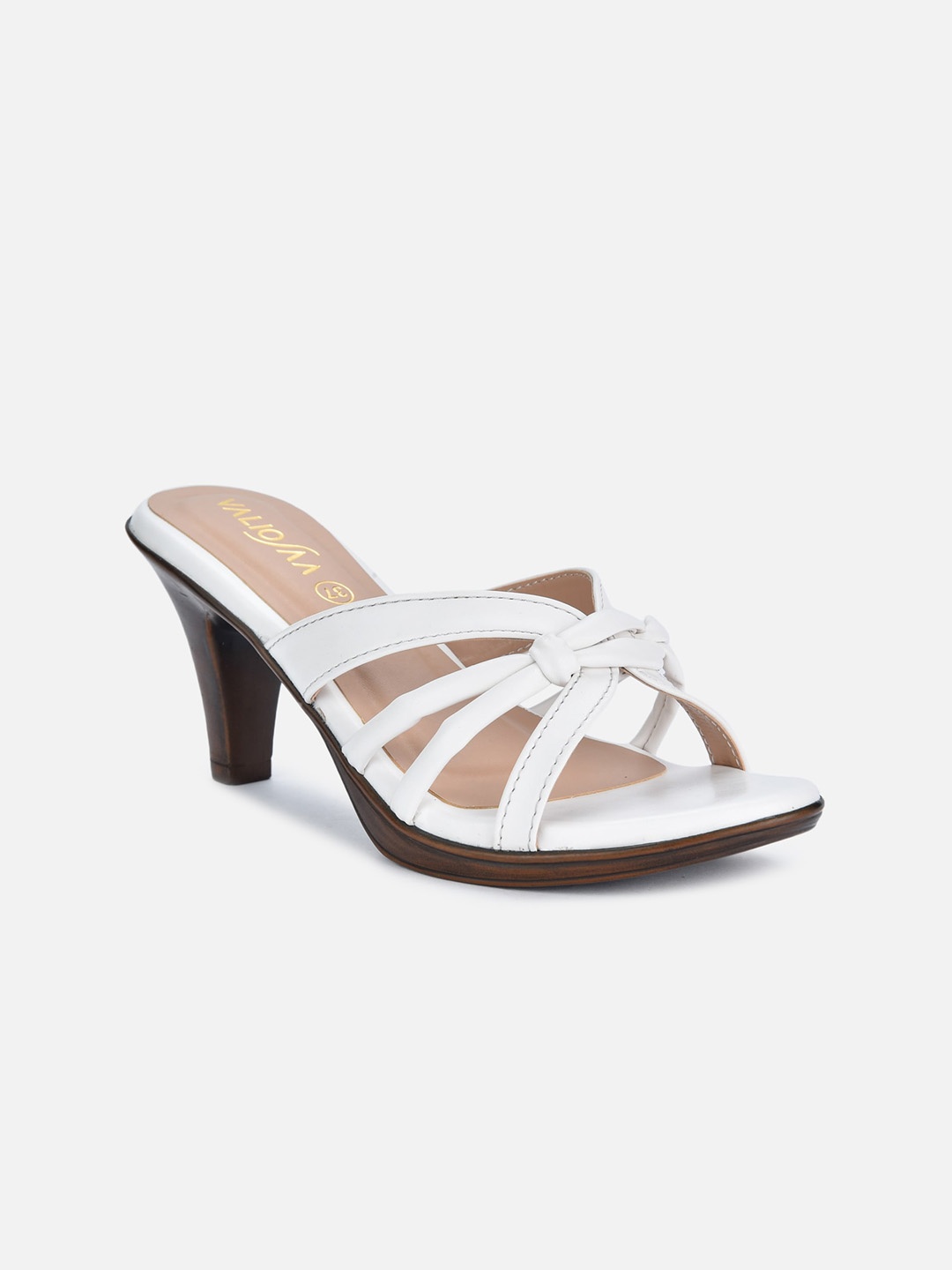 

VALIOSAA Open Back Slim Heels, White