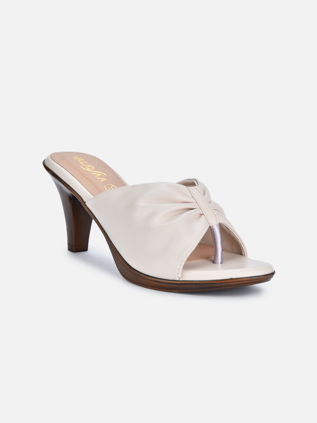 

VALIOSAA Solid Block Mules, Cream