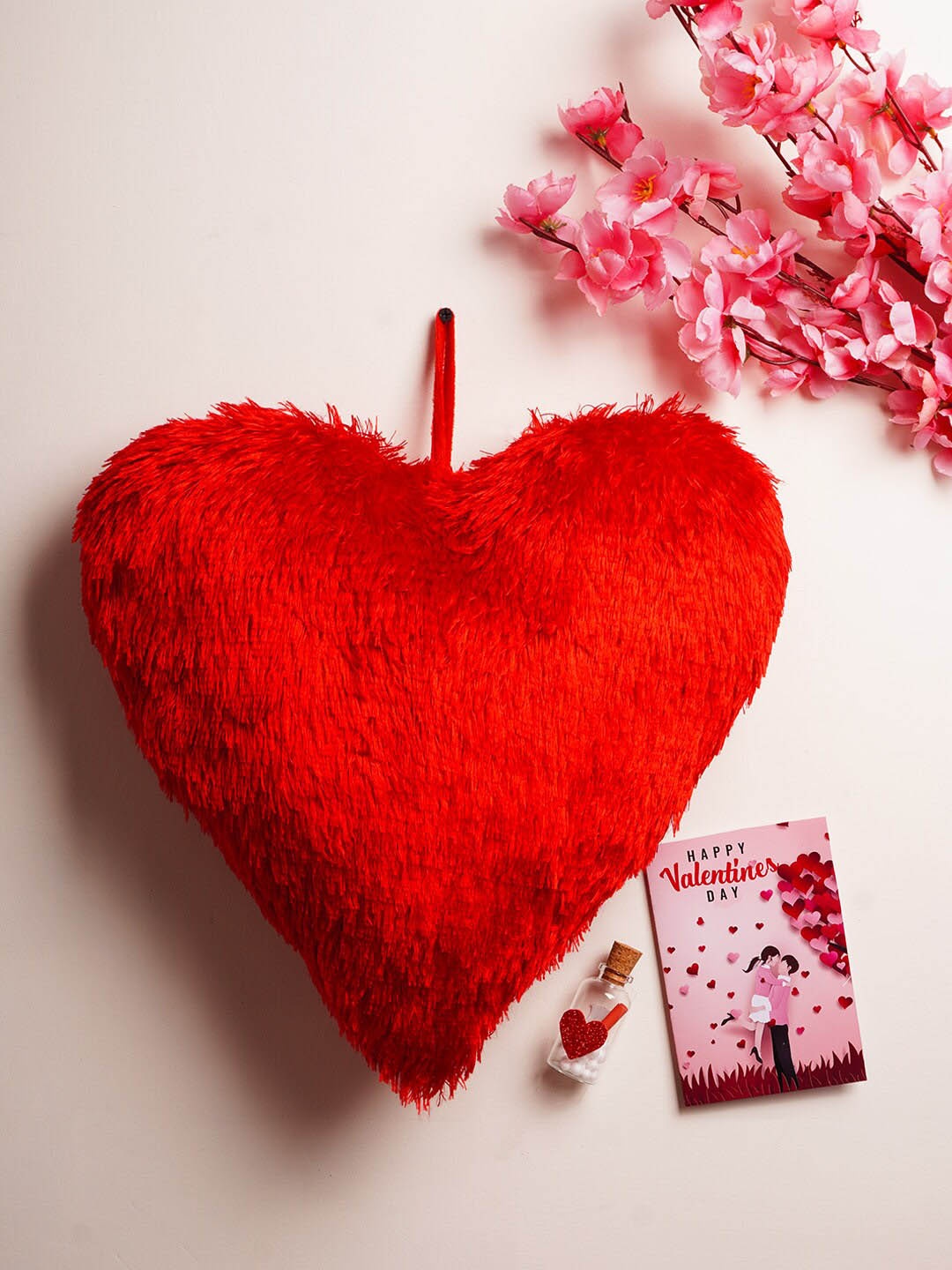 

Crazy Corner Heart Cushion, Red
