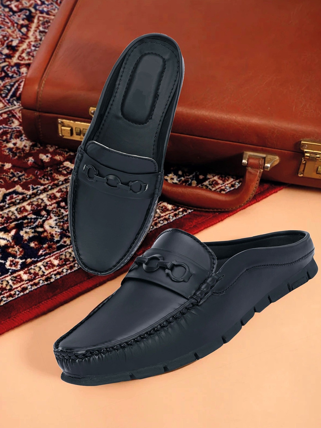 

MANSAMUSA Men Lightweight Horsebit Loafers, Black