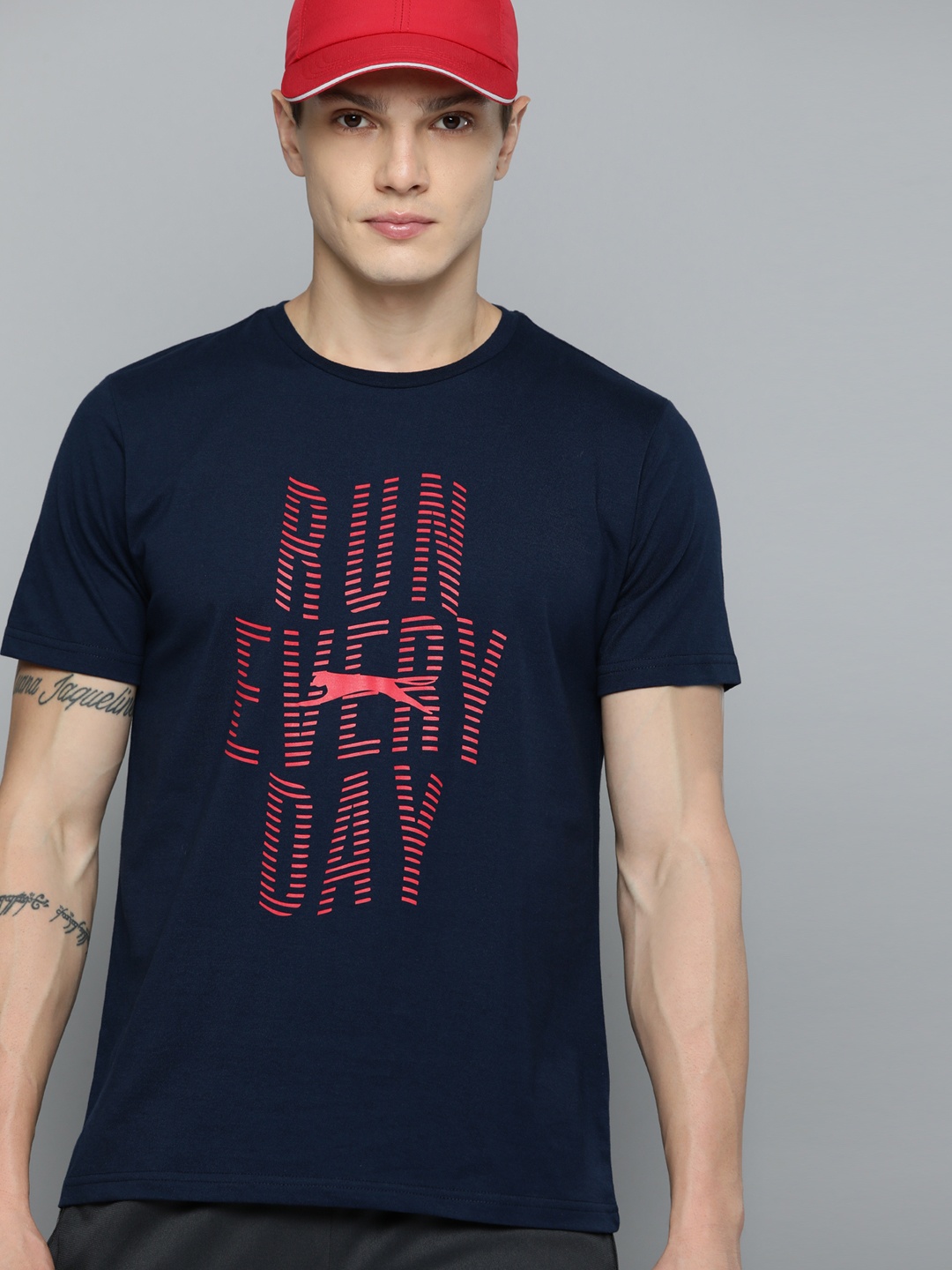 

Slazenger Typography Printed Running T-shirt, Navy blue