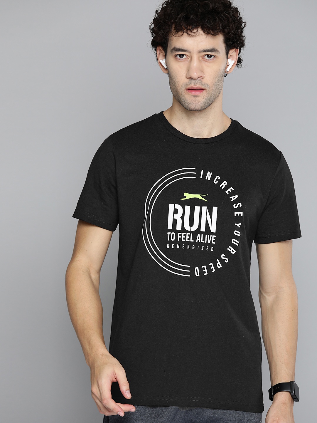 

Slazenger Men Typography Printed T-shirt, Black