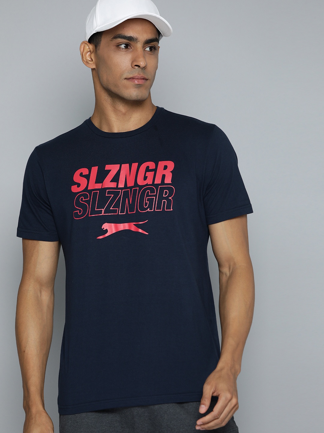 

Slazenger Brand Logo Printed Running T-shirt, Navy blue