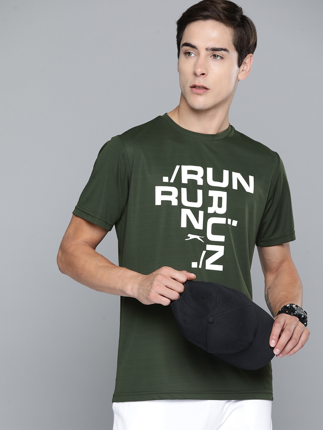 

Slazenger Printed Ultra-Dry Running T-shirt, Olive