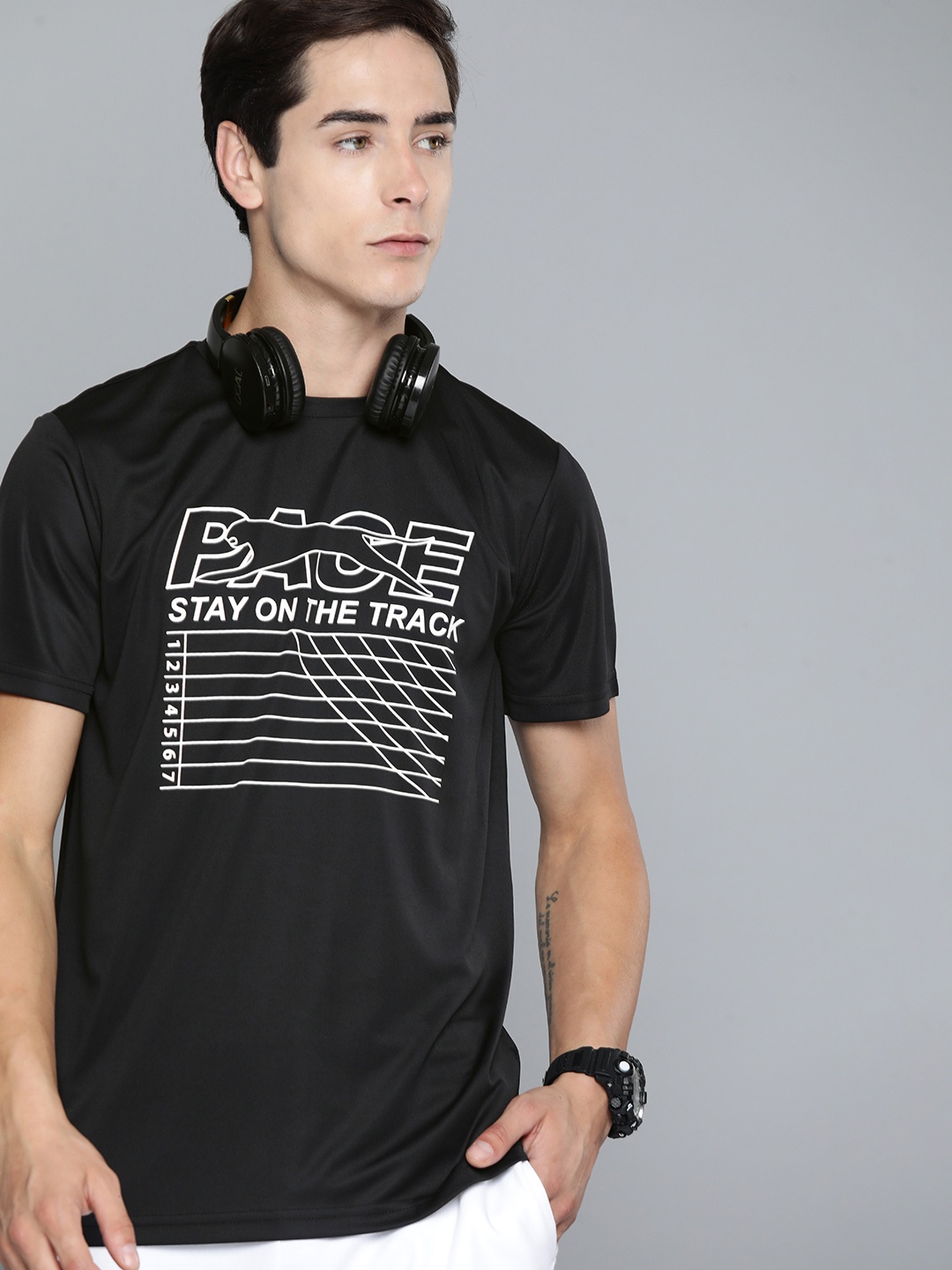 

Slazenger Typography Print Ultra-Dry Running T-shirt, Black