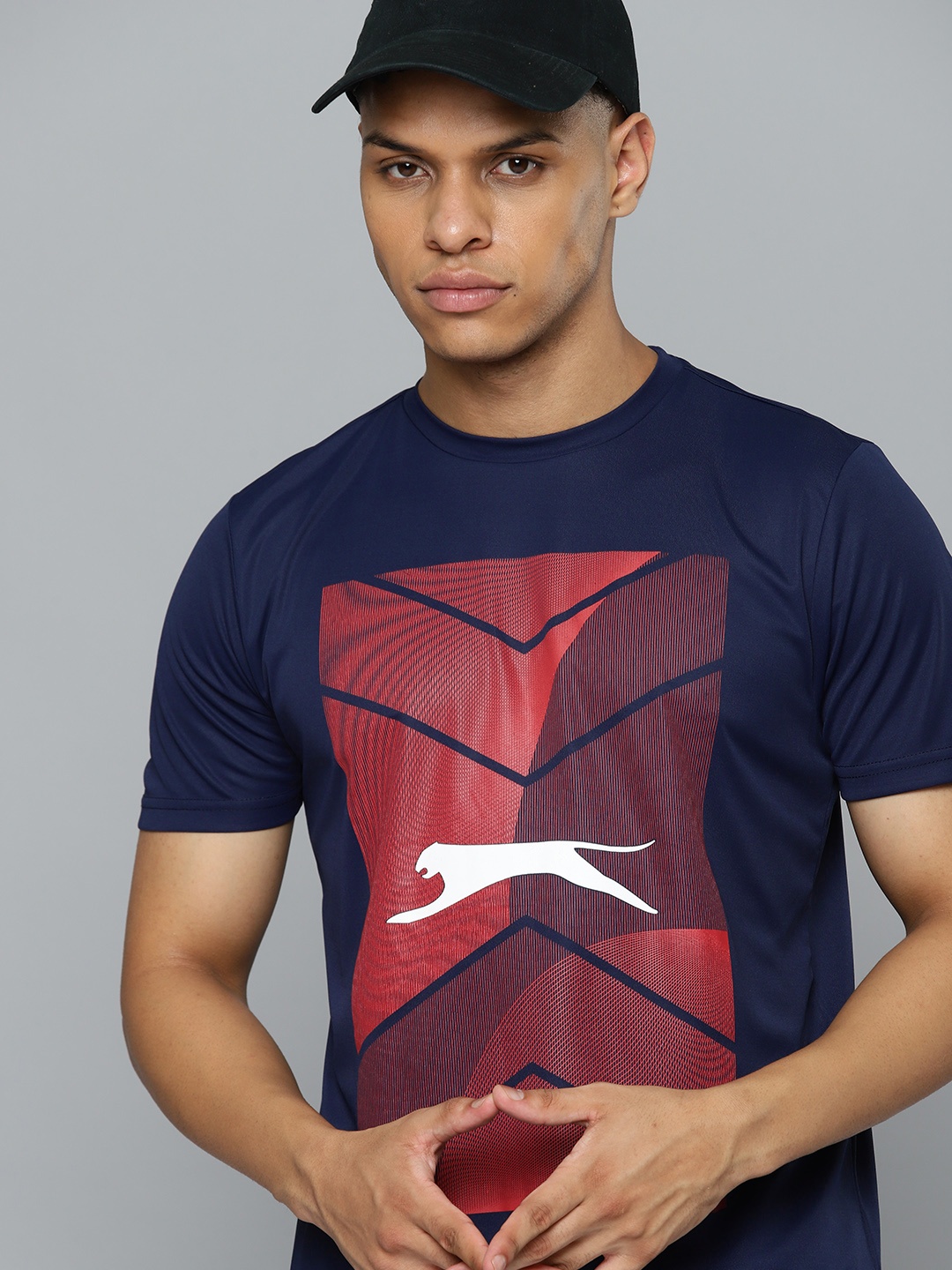 

Slazenger Printed Ultra-Dry Running T-shirt, Navy blue