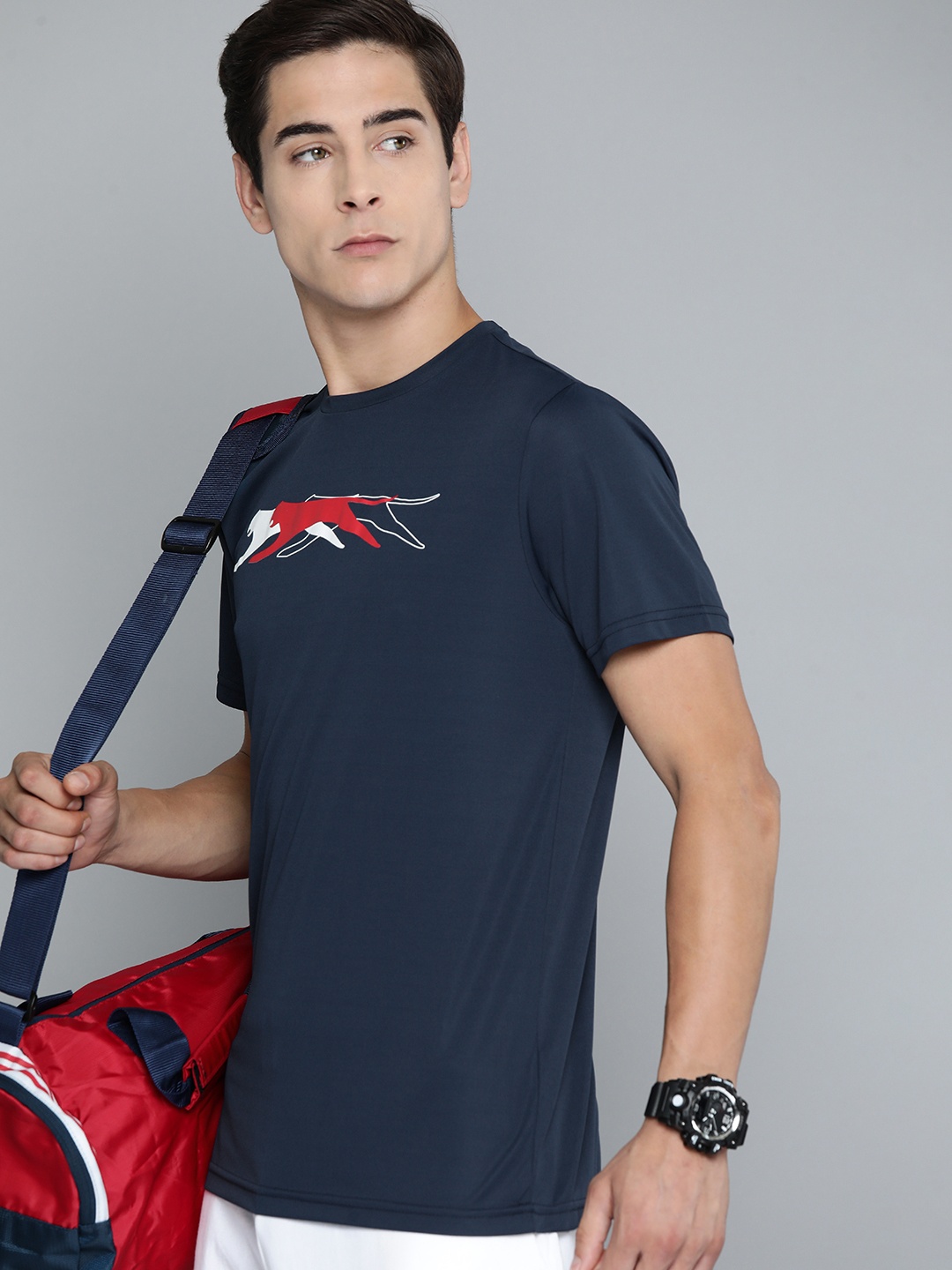 

Slazenger Brand Logo Print Ultra-Dry Running T-shirt, Navy blue