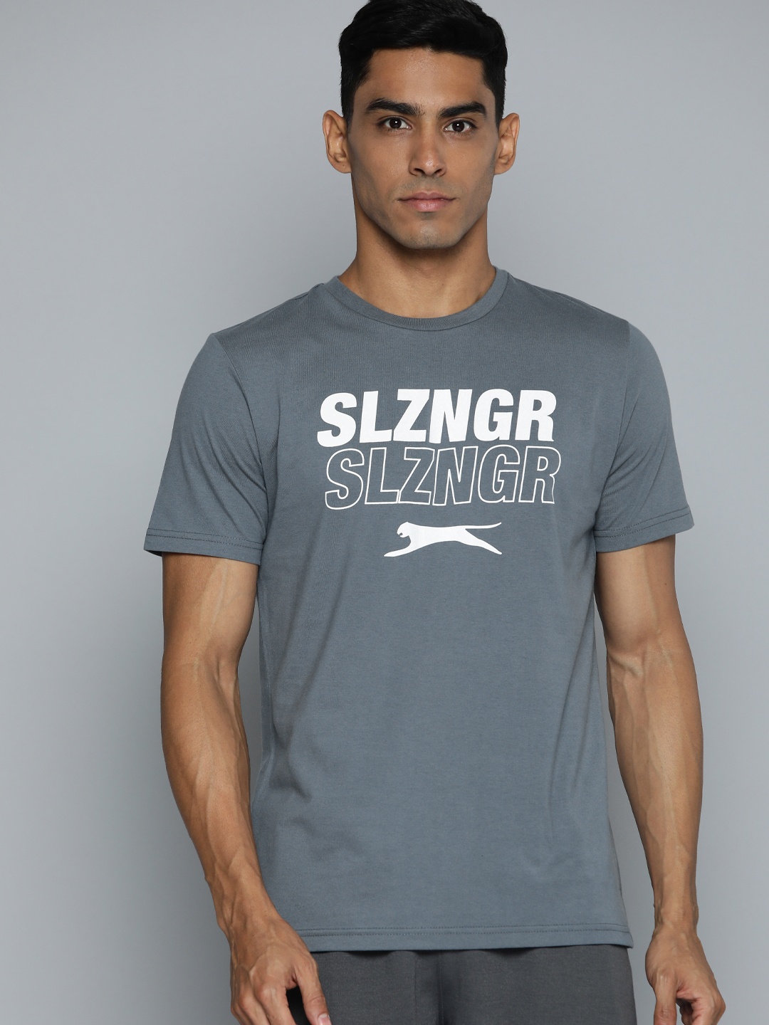 

Slazenger Brand Logo Printed Running T-shirt, Grey