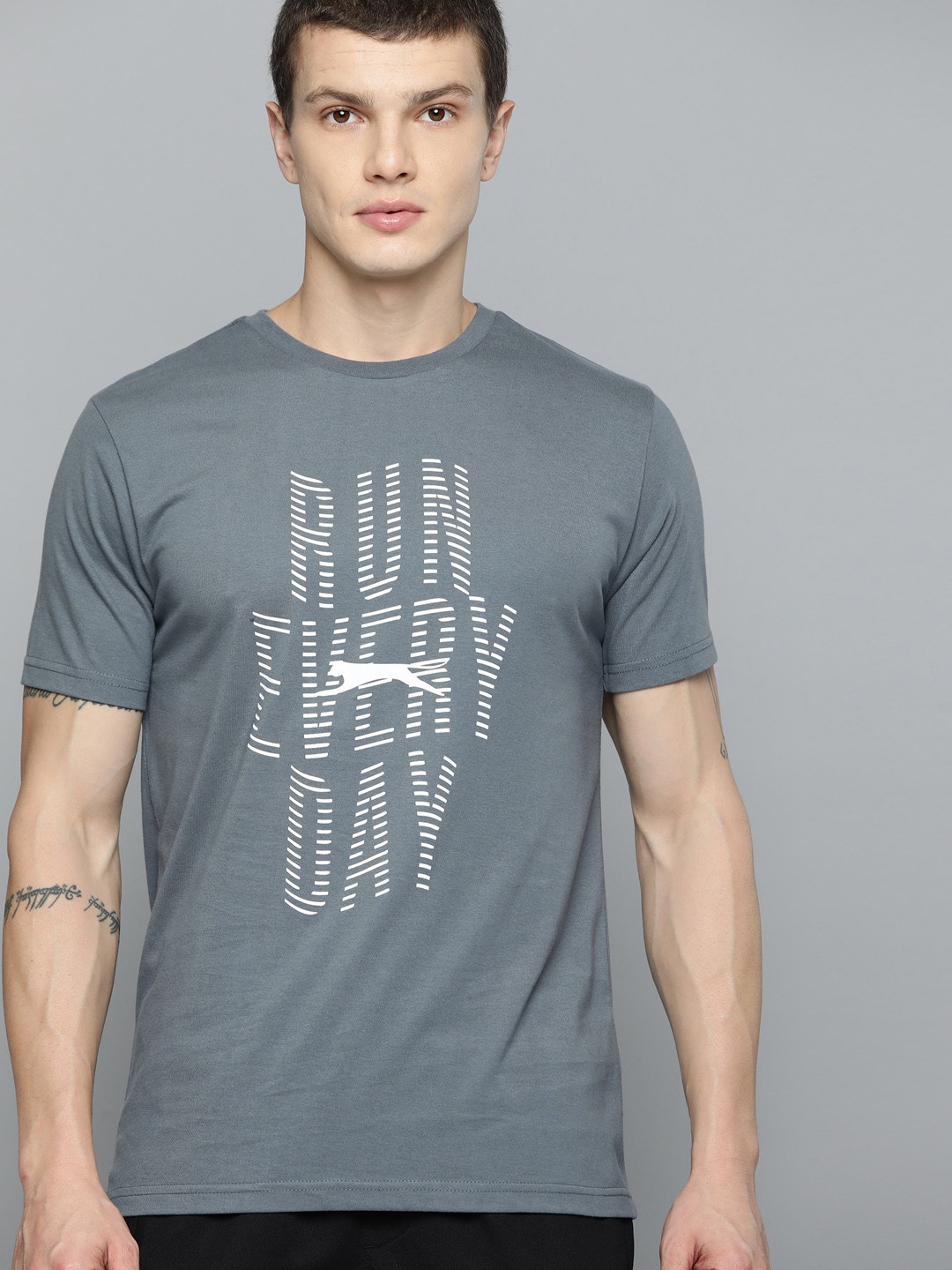 

Slazenger Typography Printed Running T-shirt, Grey
