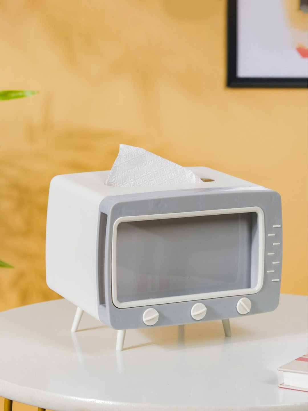 

Nestasia White & Grey TV Tissue Box Holder With Stand