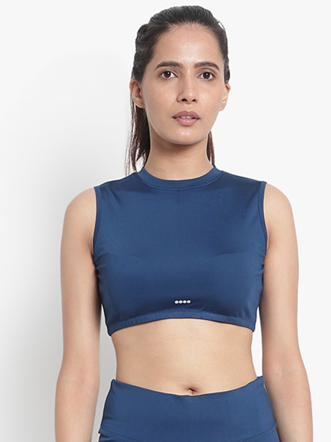 

Wearjukebox Women Crop Top with Shorts, Navy blue