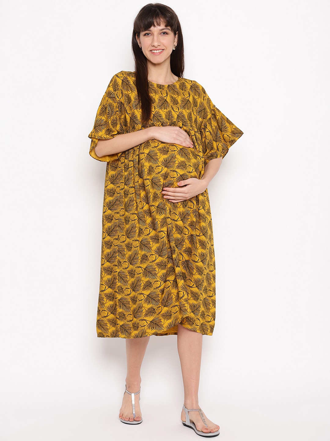 

The Vanca Maternity Kaftan Midi Dress, Mustard