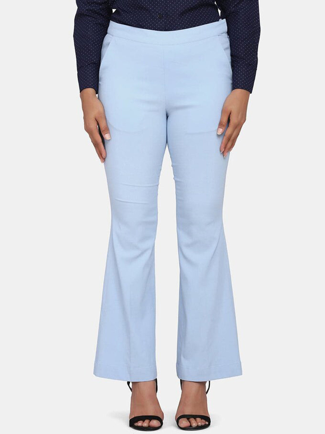 

PowerSutra Women Slim Fit Formal Trousers, Blue