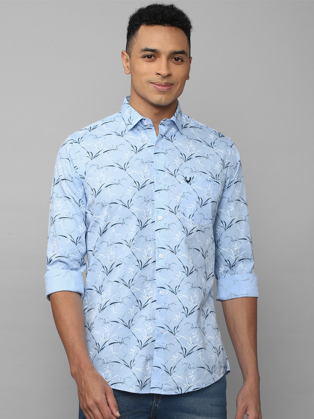 

Allen Solly Men Slim Fit Printed Casual Cotton Shirt, Blue