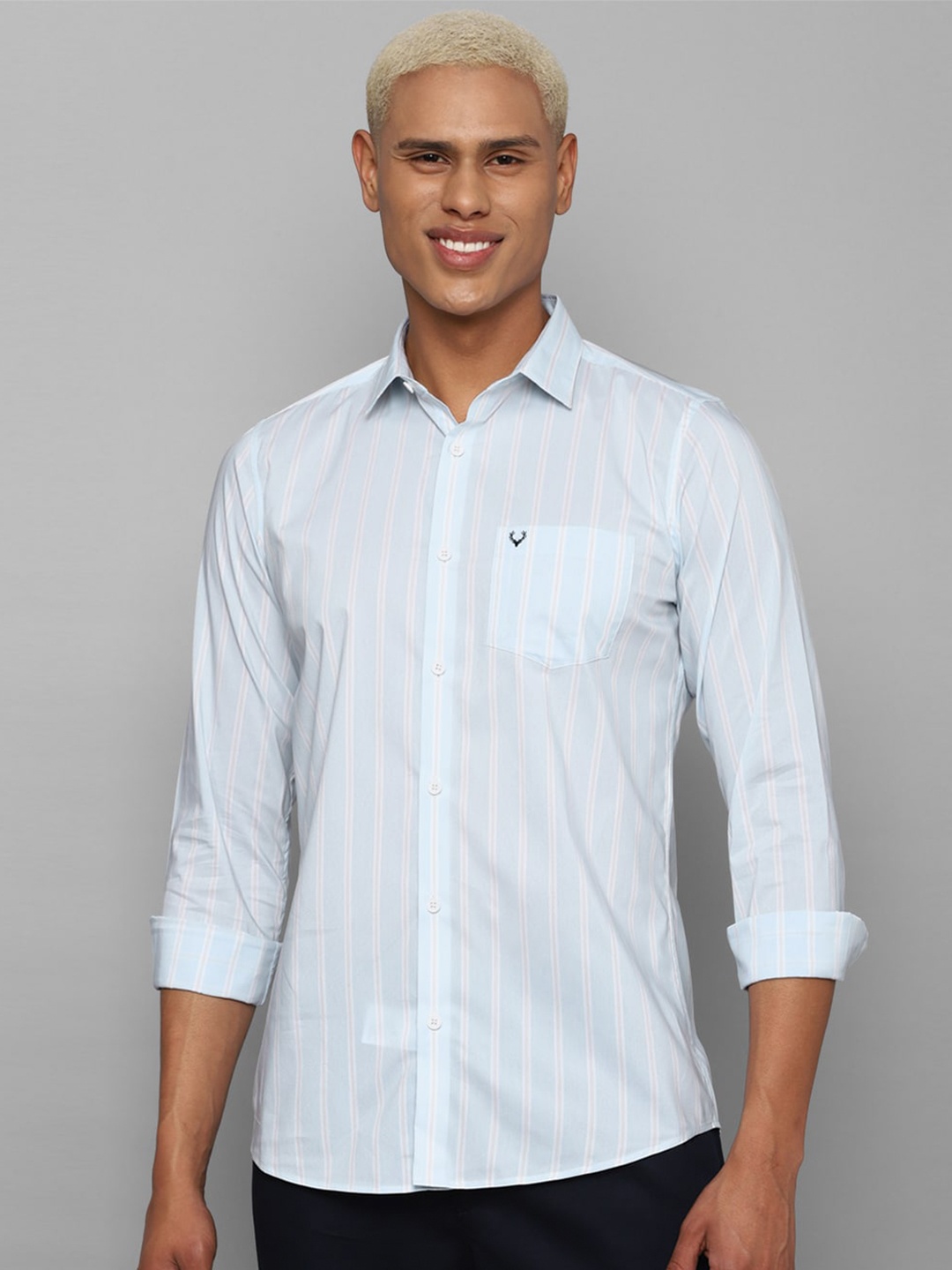 

Allen Solly Men Slim Fit Striped Casual Shirt, Blue