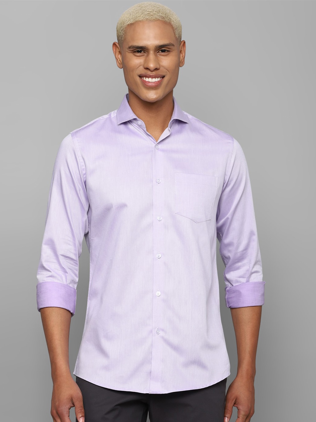 

Allen Solly Men Slim Fit Casual Cotton Shirt, Lavender