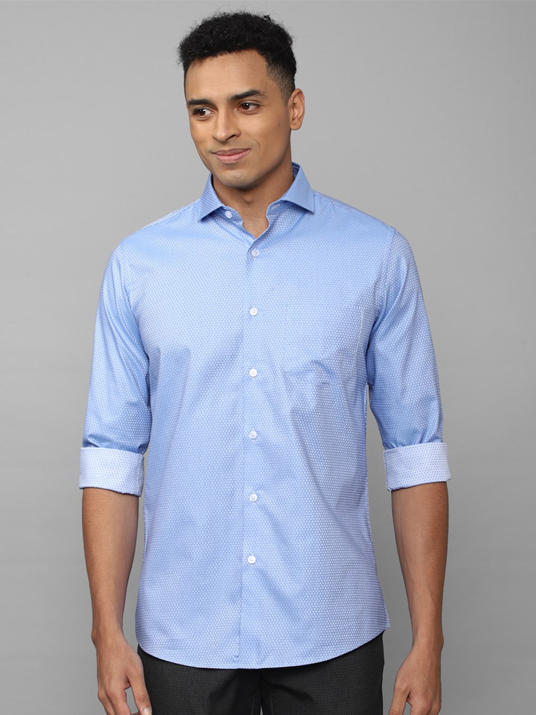 

Allen Solly Men Slim Fit Casual Pure Cotton Shirt, Blue