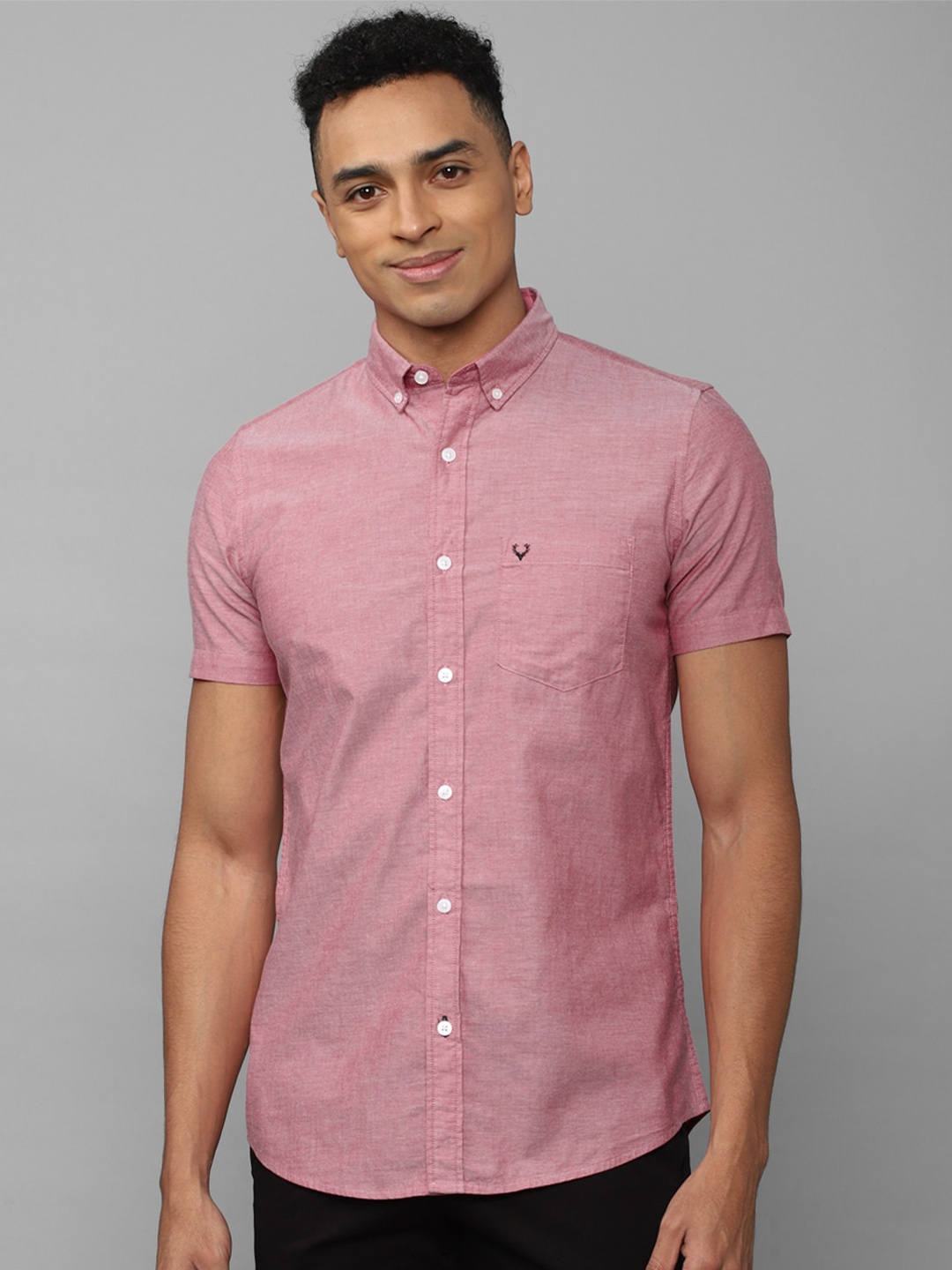 

Allen Solly Men Cotton Slim Fit Casual Shirt, Pink