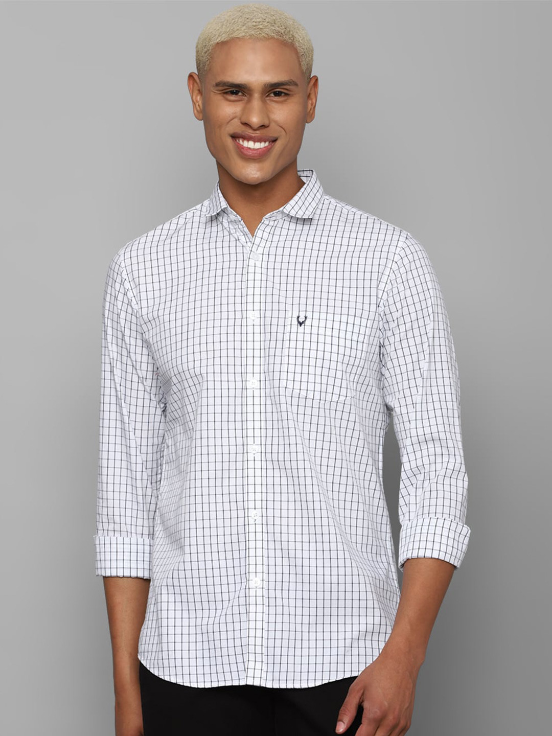 

Allen Solly Men Grid Tattersall Checks Cotton Casual Shirt, White