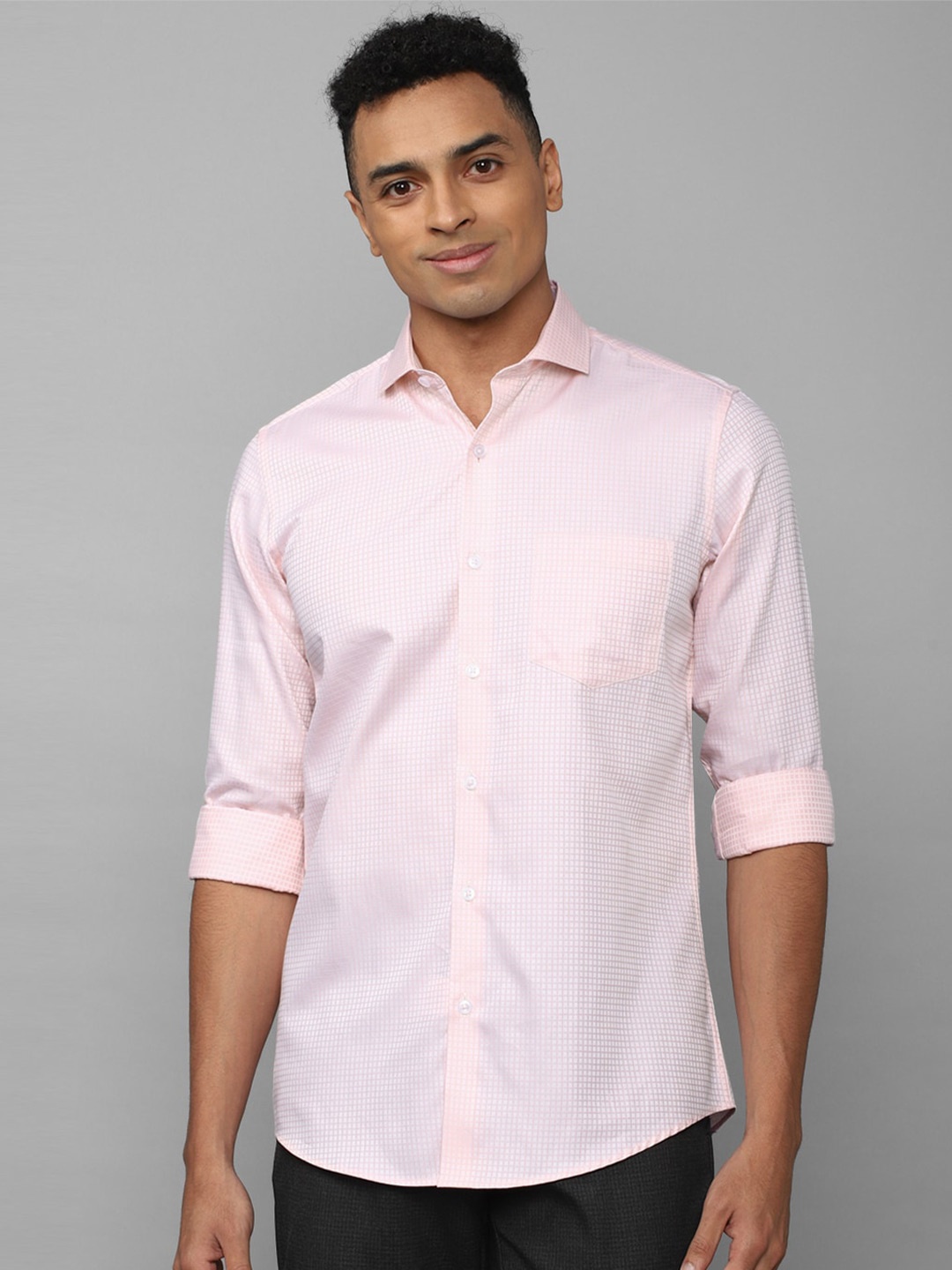 

Allen Solly Slim Fit Checked Casual Pure Cotton Shirt, Pink