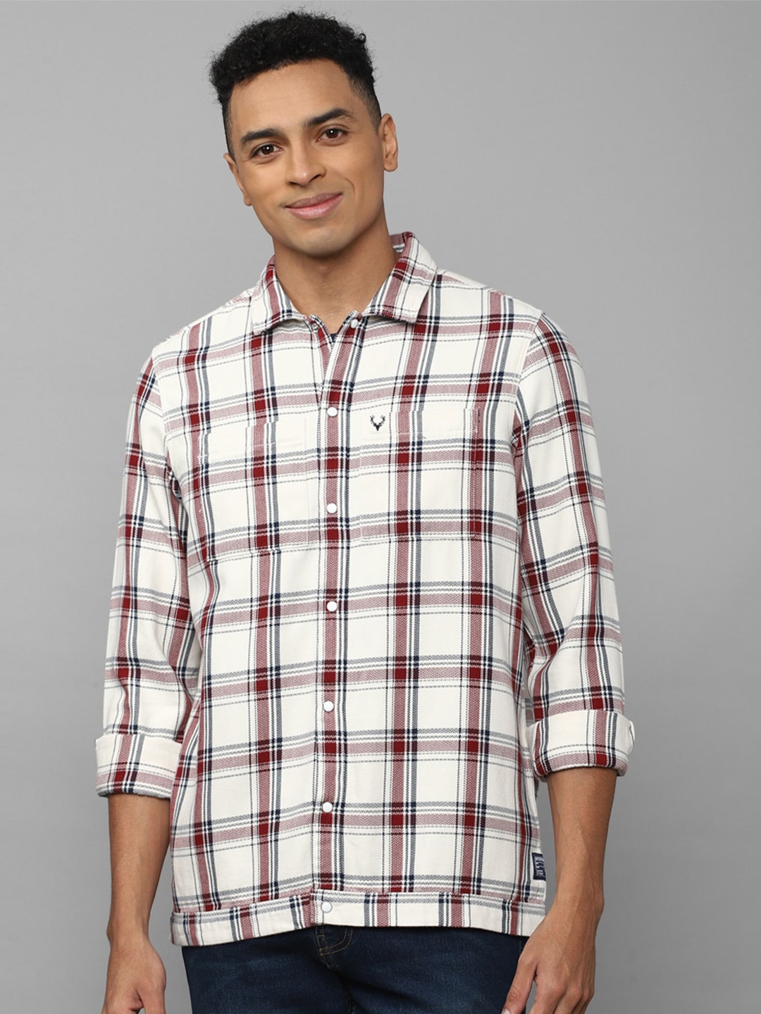 

Allen Solly Sport Men Tartan Checked Casual Pure Cotton Shirt, White
