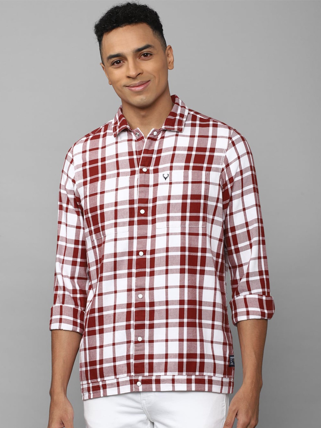 

Allen Solly Sport Tartan Checks Checked Pure Cotton Casual Shirt, Maroon