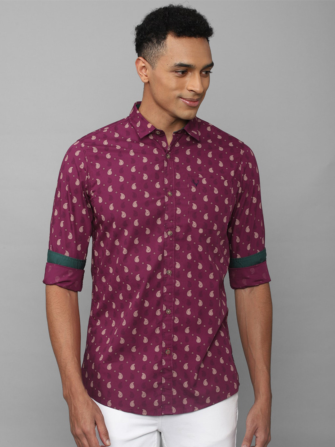 

Allen Solly Sport Men Printed Pure Cotton Casual Shirt, Purple