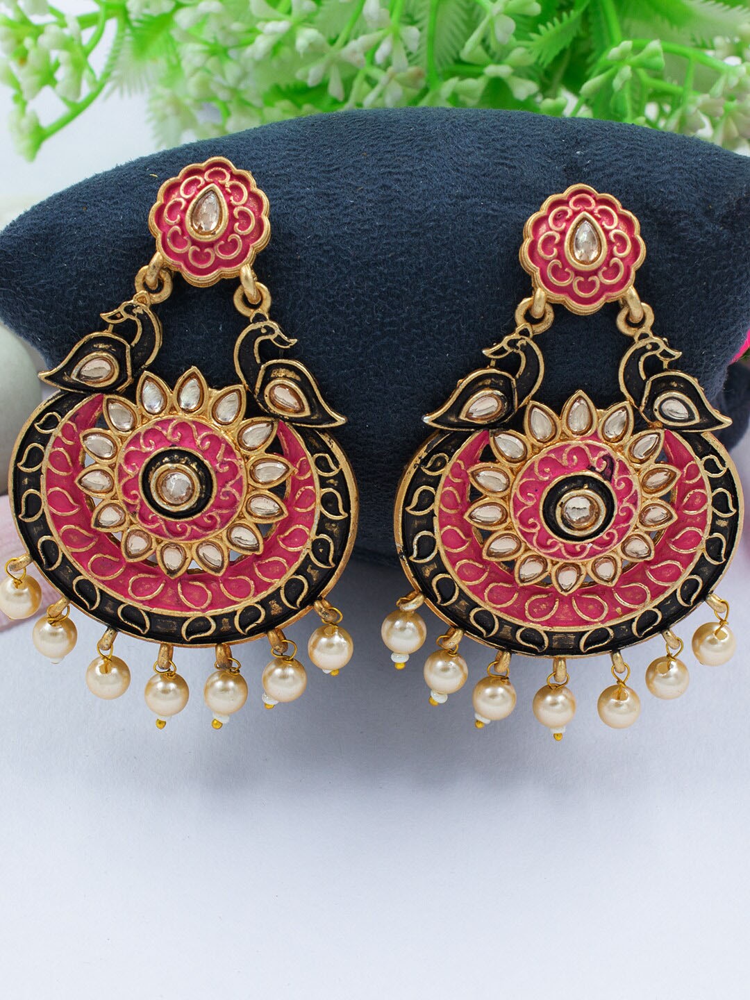 

PRIVIU Gold-Plated Classic Drop Earrings, Pink