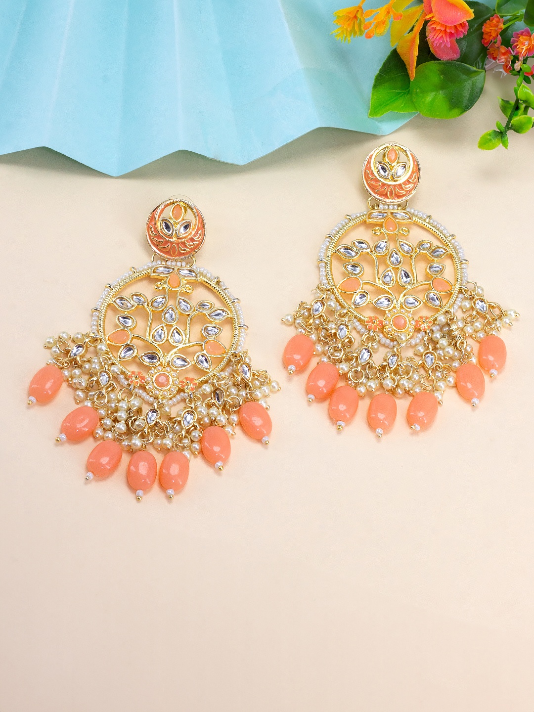 

PRIVIU Gold-Plated Classic Drop Earrings, Pink