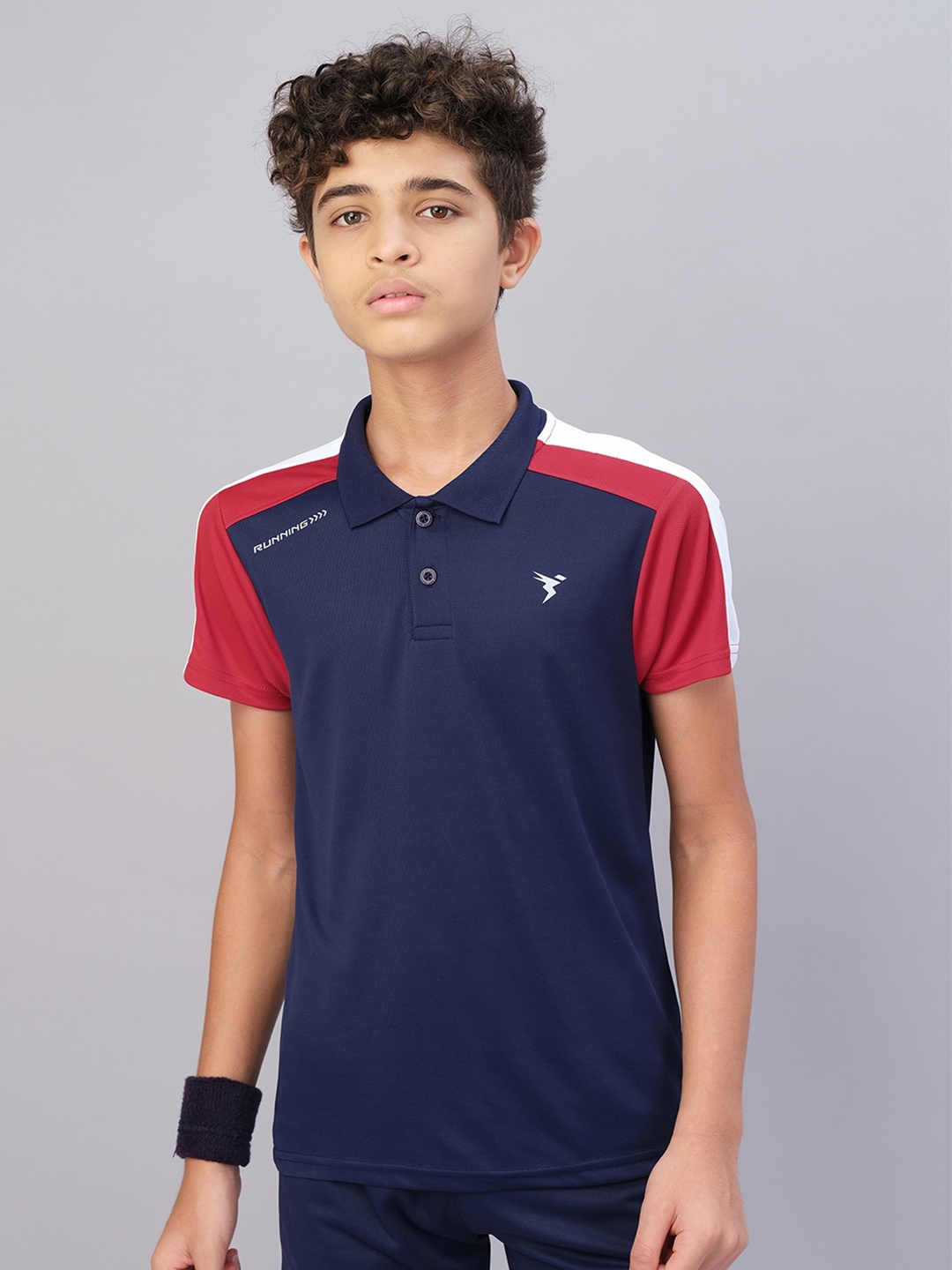 

Technosport Boys Active Polo Collar T-shirt, Navy blue