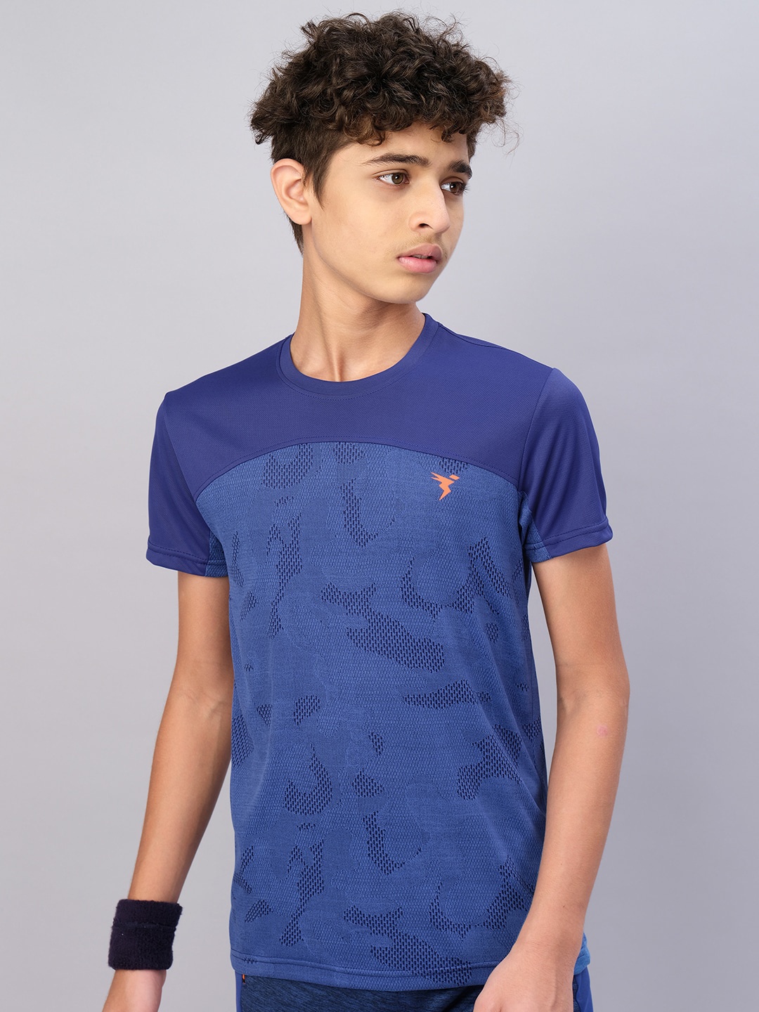 

Technosport Boys Printed Antimicrobial Active T-shirt, Blue